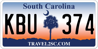 SC license plate KBU374