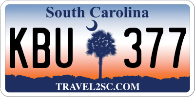 SC license plate KBU377