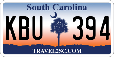 SC license plate KBU394