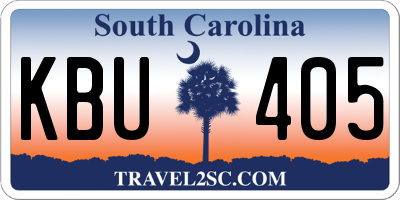 SC license plate KBU405