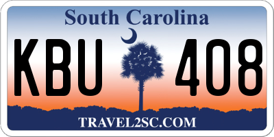 SC license plate KBU408