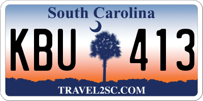 SC license plate KBU413