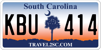 SC license plate KBU414