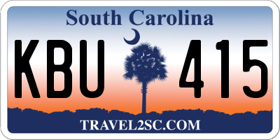 SC license plate KBU415