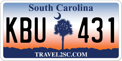 SC license plate KBU431