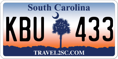 SC license plate KBU433