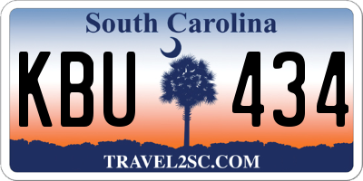 SC license plate KBU434