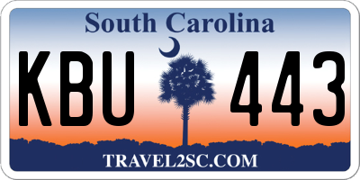 SC license plate KBU443