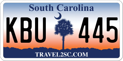 SC license plate KBU445