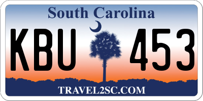 SC license plate KBU453