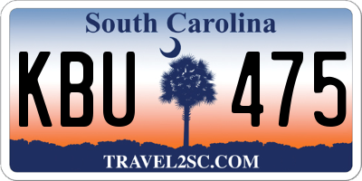 SC license plate KBU475