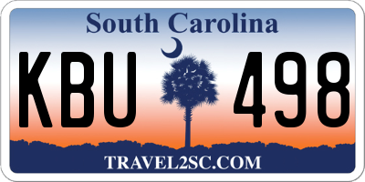 SC license plate KBU498