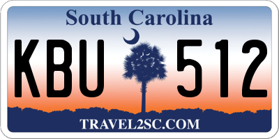 SC license plate KBU512
