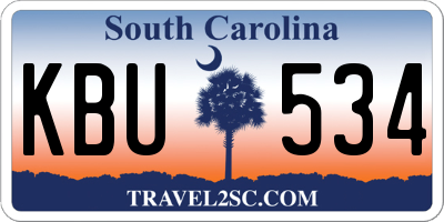 SC license plate KBU534