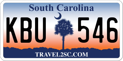 SC license plate KBU546