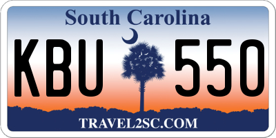 SC license plate KBU550
