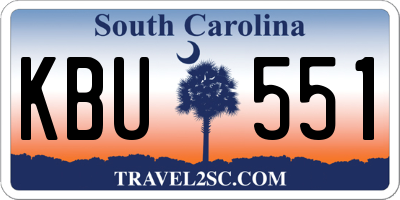 SC license plate KBU551