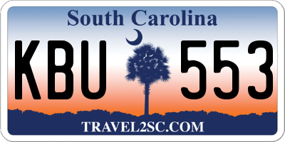 SC license plate KBU553