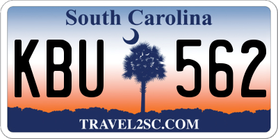SC license plate KBU562