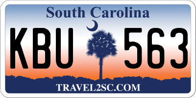 SC license plate KBU563