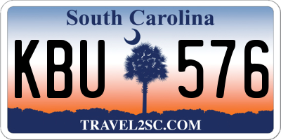 SC license plate KBU576