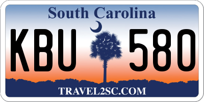 SC license plate KBU580