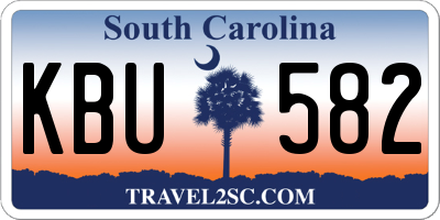 SC license plate KBU582