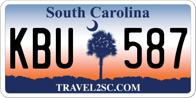 SC license plate KBU587