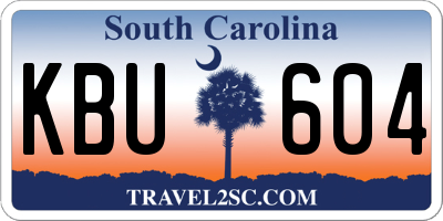 SC license plate KBU604