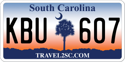 SC license plate KBU607