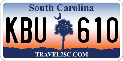 SC license plate KBU610