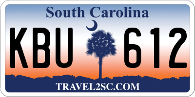 SC license plate KBU612