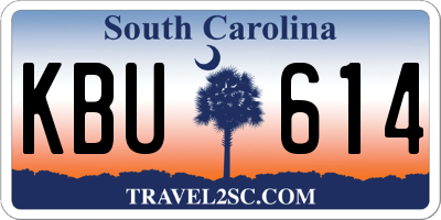 SC license plate KBU614
