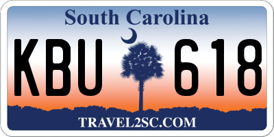 SC license plate KBU618