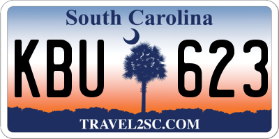 SC license plate KBU623