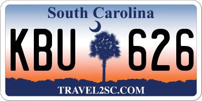 SC license plate KBU626