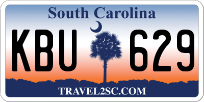 SC license plate KBU629
