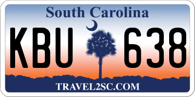 SC license plate KBU638