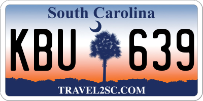 SC license plate KBU639