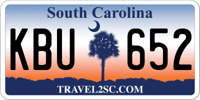 SC license plate KBU652
