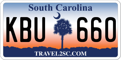 SC license plate KBU660