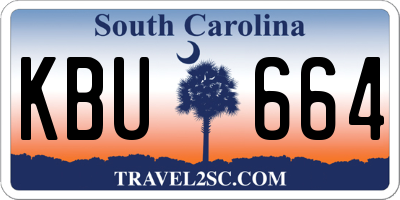 SC license plate KBU664