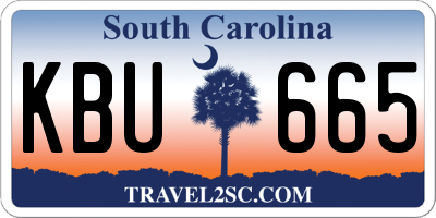 SC license plate KBU665