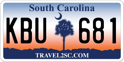 SC license plate KBU681