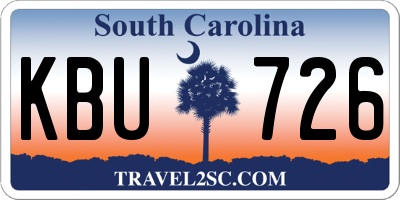 SC license plate KBU726
