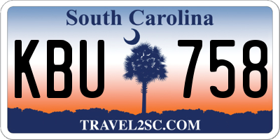 SC license plate KBU758