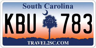 SC license plate KBU783