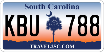 SC license plate KBU788