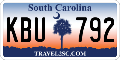 SC license plate KBU792