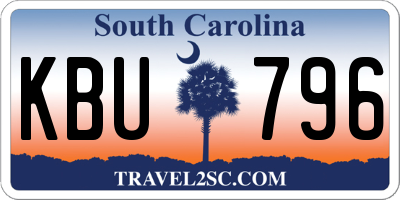 SC license plate KBU796